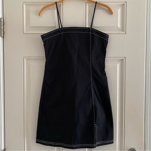 Vintage Dresses Vintage 9s Joule Jumper Mini Dress Black White Goth